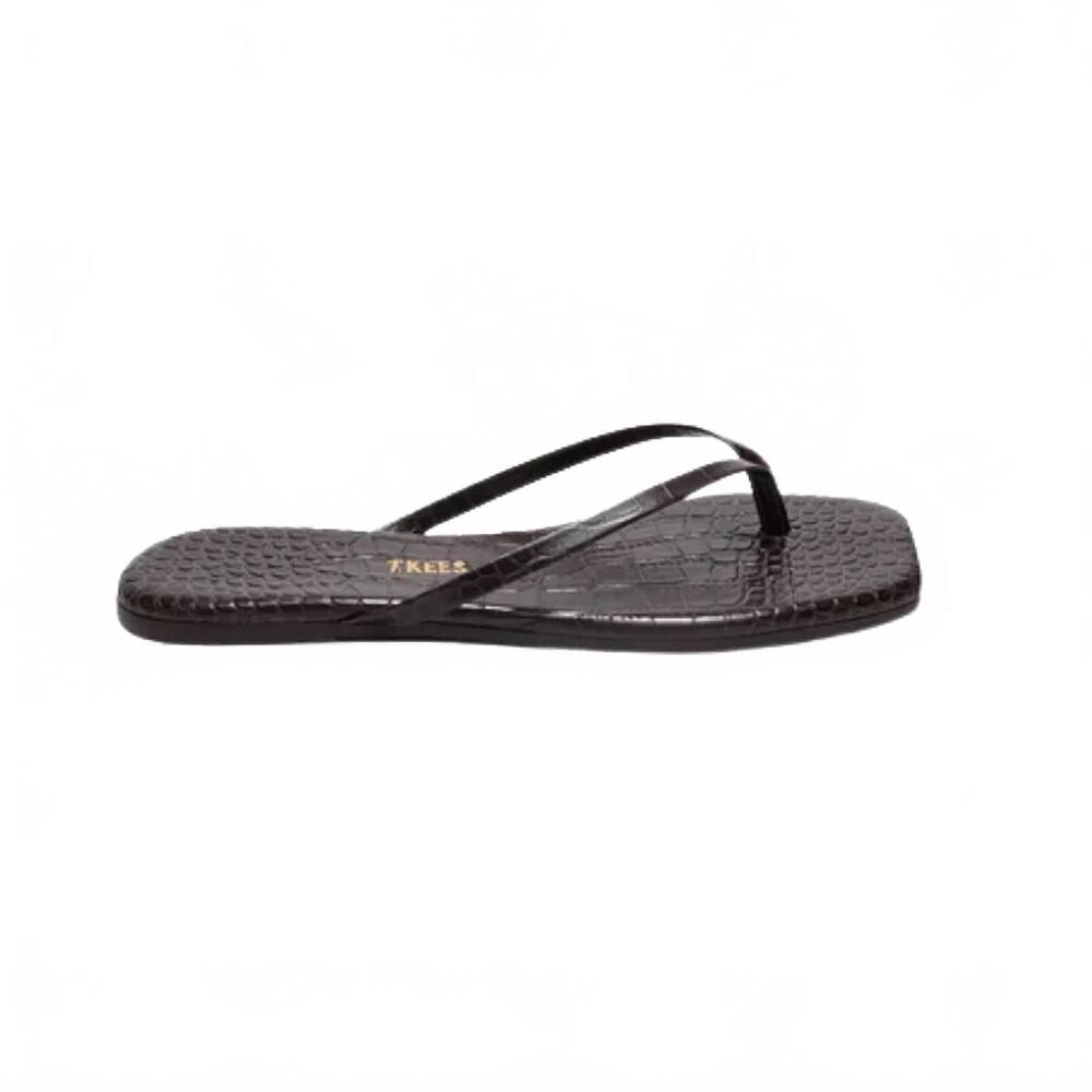 NEW TKEES women's square toe lily croc sandals in carob